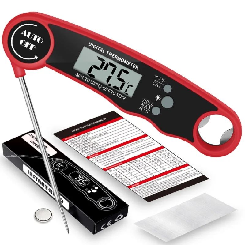 PrecisionPro Instant Read Meat Thermometer with Backlit Display & Waterproof Design