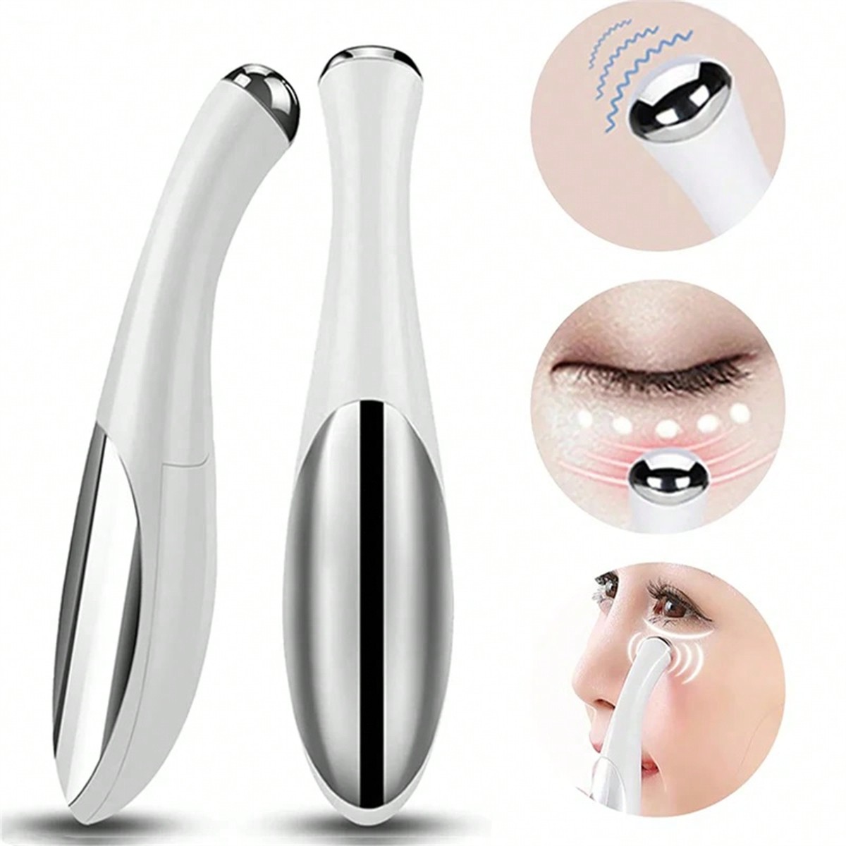Wrinkle Anti-Ageing Eye Massage Pen, Electric Vibration Dark Circle Removal, Beauty Face Care