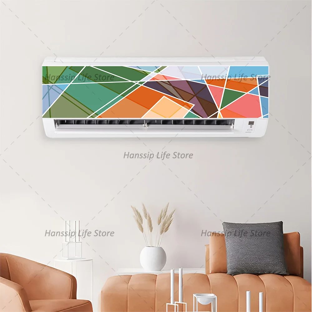 Modern 3D Geometric Air Conditioner Panel Sticker