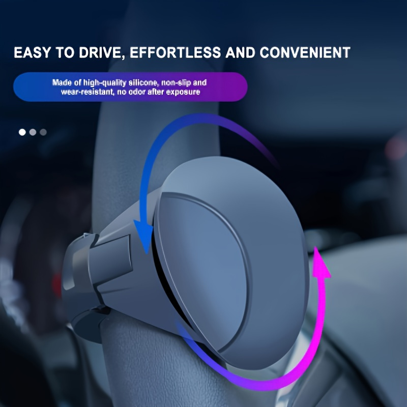 Easy-Grip Silicone Steering Wheel Knob – Smooth Rotation, One-Hand Operation, Built-In Metal Bearing & Non-Slip