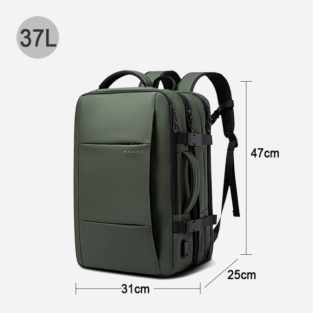 Expandable Waterproof Laptop Backpack with USB Charging Travel Business School Bag