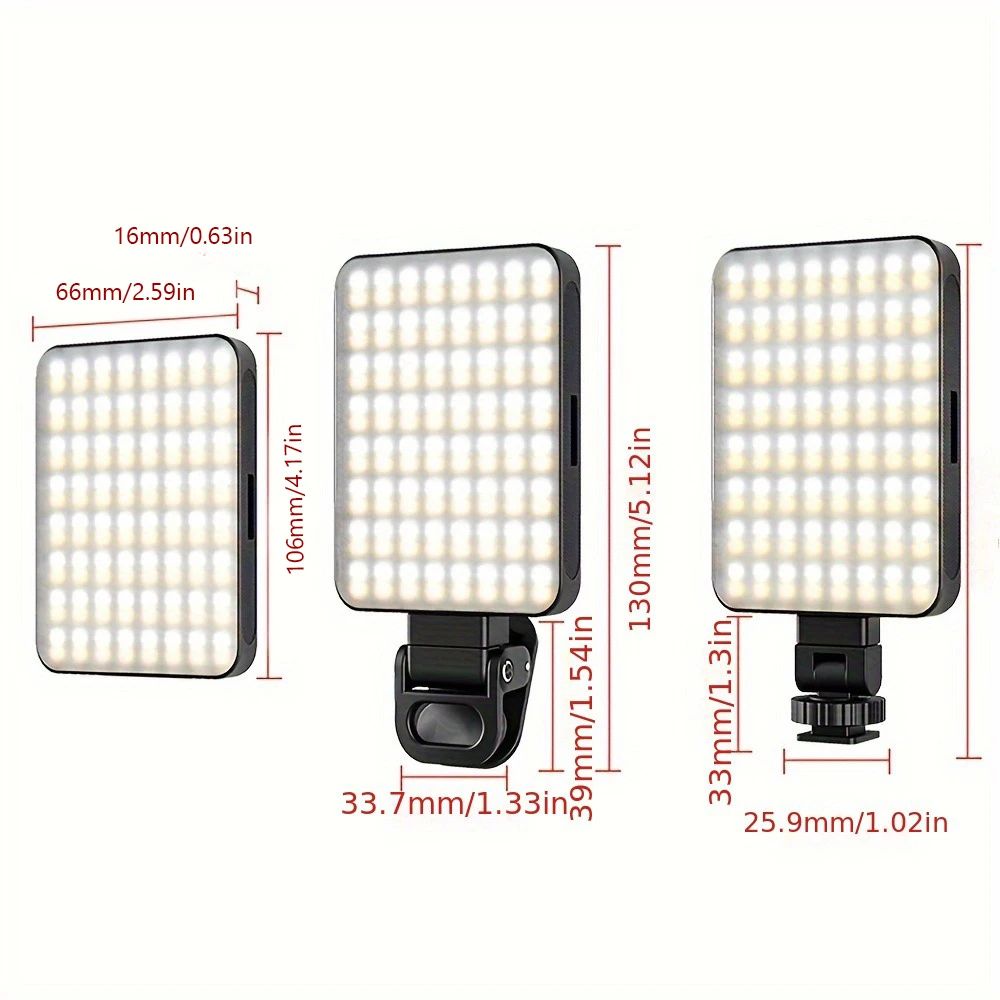 Magnetic LED Fill Light with Clip – 3000mAh Rechargeable Selfie & Video Conference Light