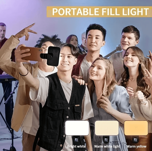 Mini Selfie Fill Light Clip On LED Ring Light with Adjustable Brightness