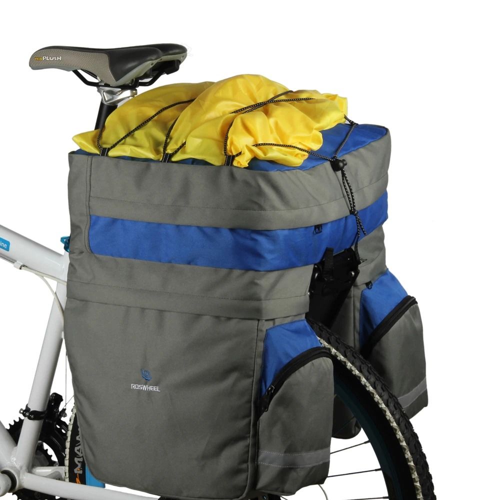 Roswheel 60L Bicycle Rear Seat Trunk Bag Double Pannier with Rain Cover