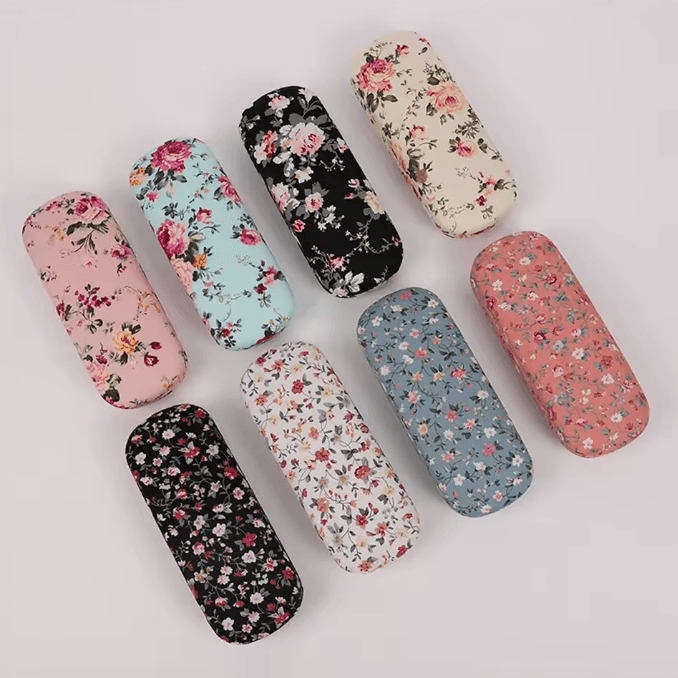 FloraGuard Retro Floral Hard Shell Glasses Case Stylish Eyewear Protector for Sunglasses & Reading Glasses