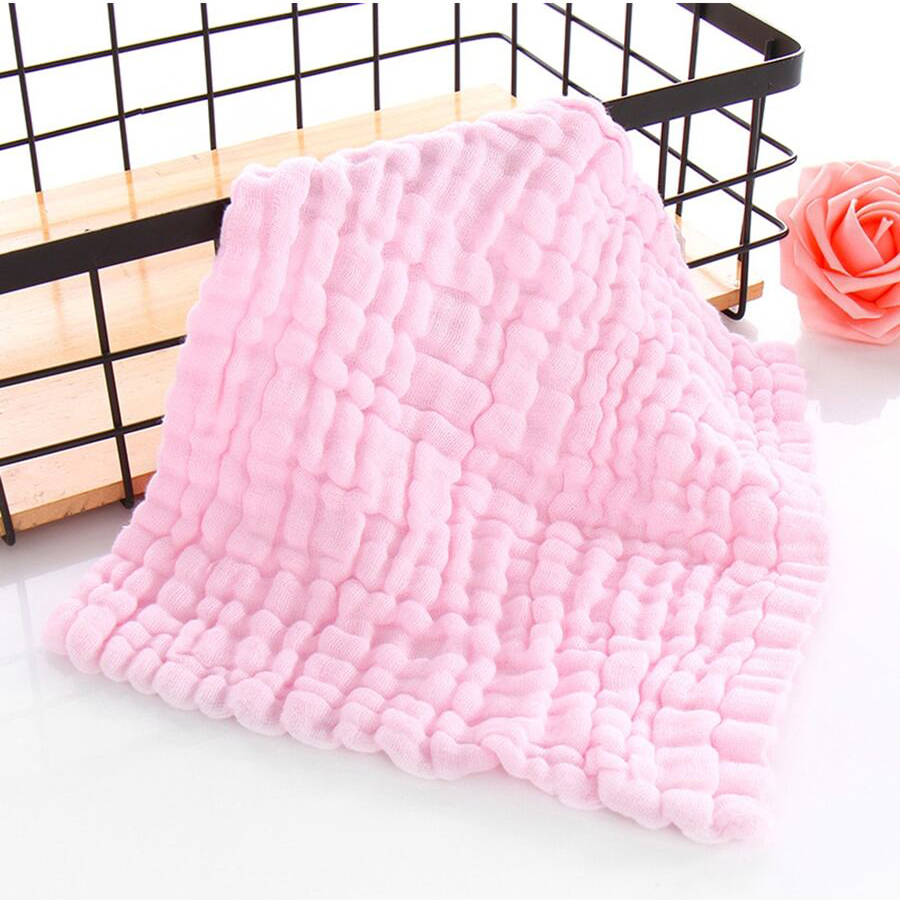 Soft Baby Towels Muslin Layers Cotton Face Towel Handkerchief Bathing Wipe Burp Cloth