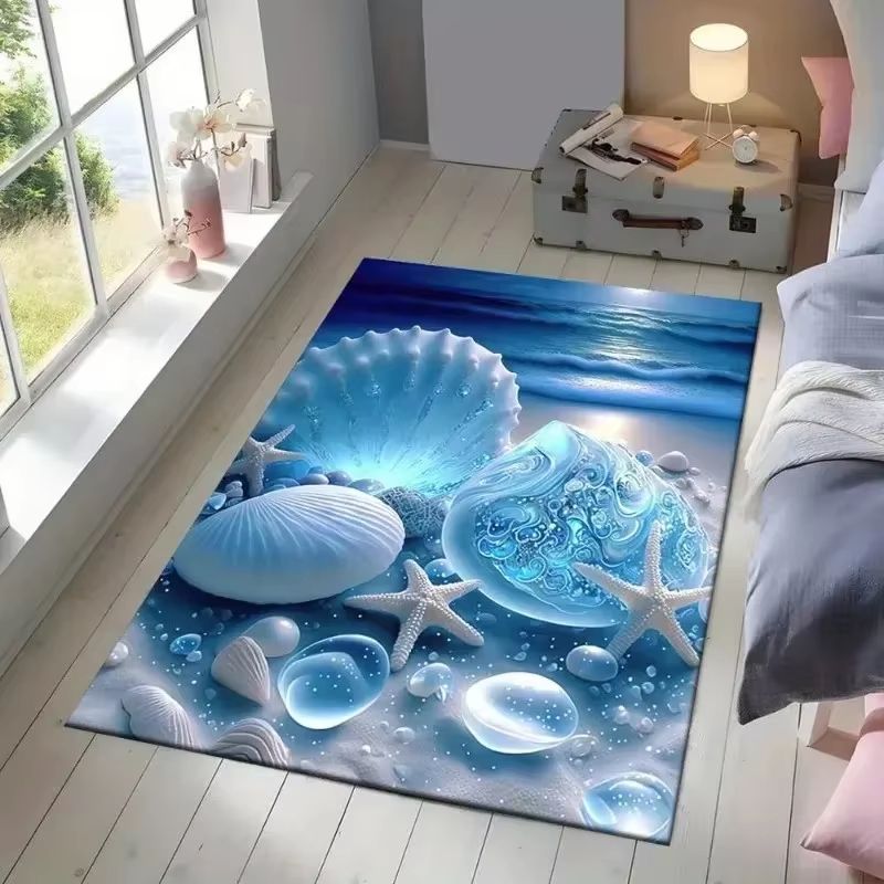 3D Desert Crack Illusion Rug with Non Slip Backing and Washable Design