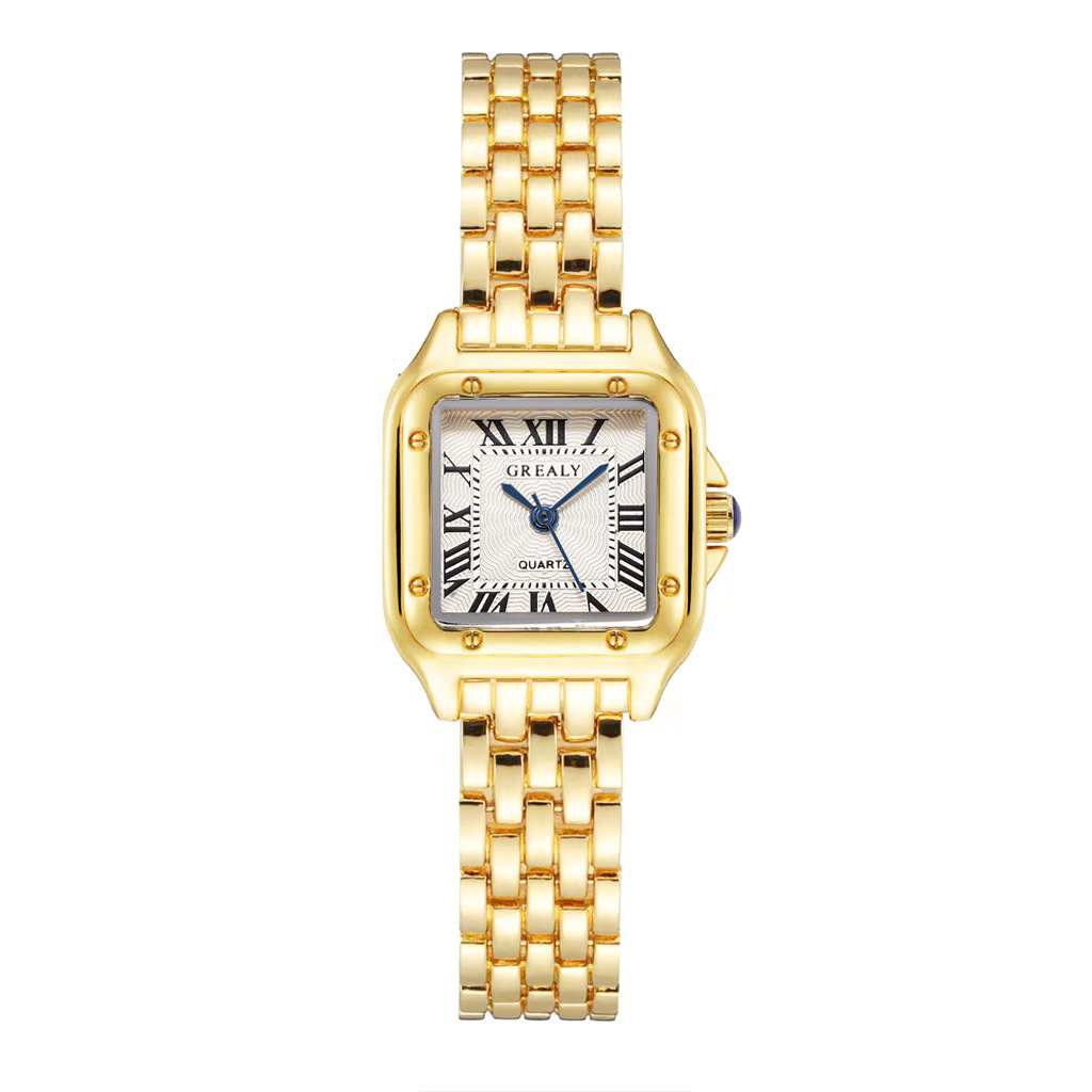 Luxury Gold Stainless Steel Ladies Fashion Quartz Watch with Bracelet