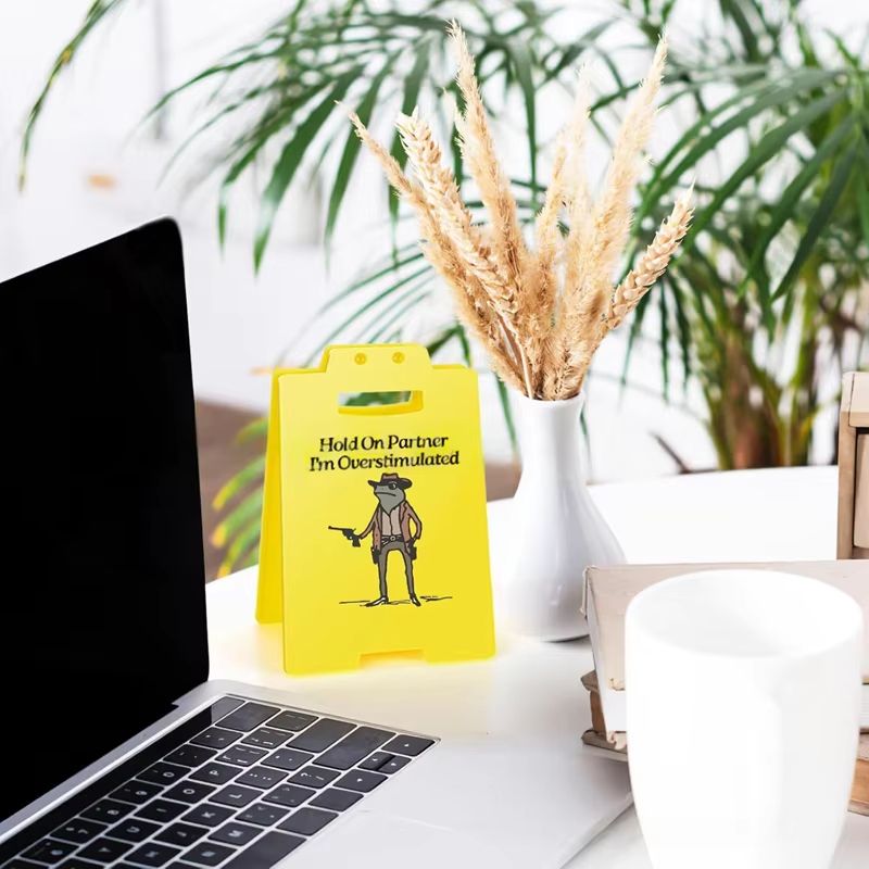 Funny Overstimulated Desk Sign for Office Humor Decor