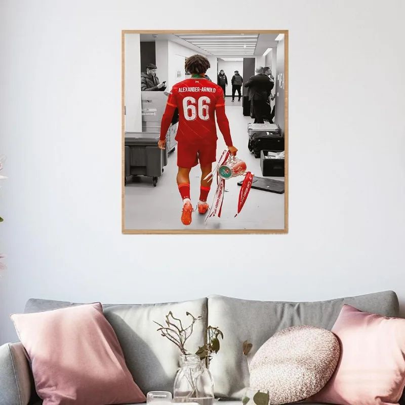 Modern Soccer Player Canvas Wall Art – Football Athlete Highlight Poster for Room Decor