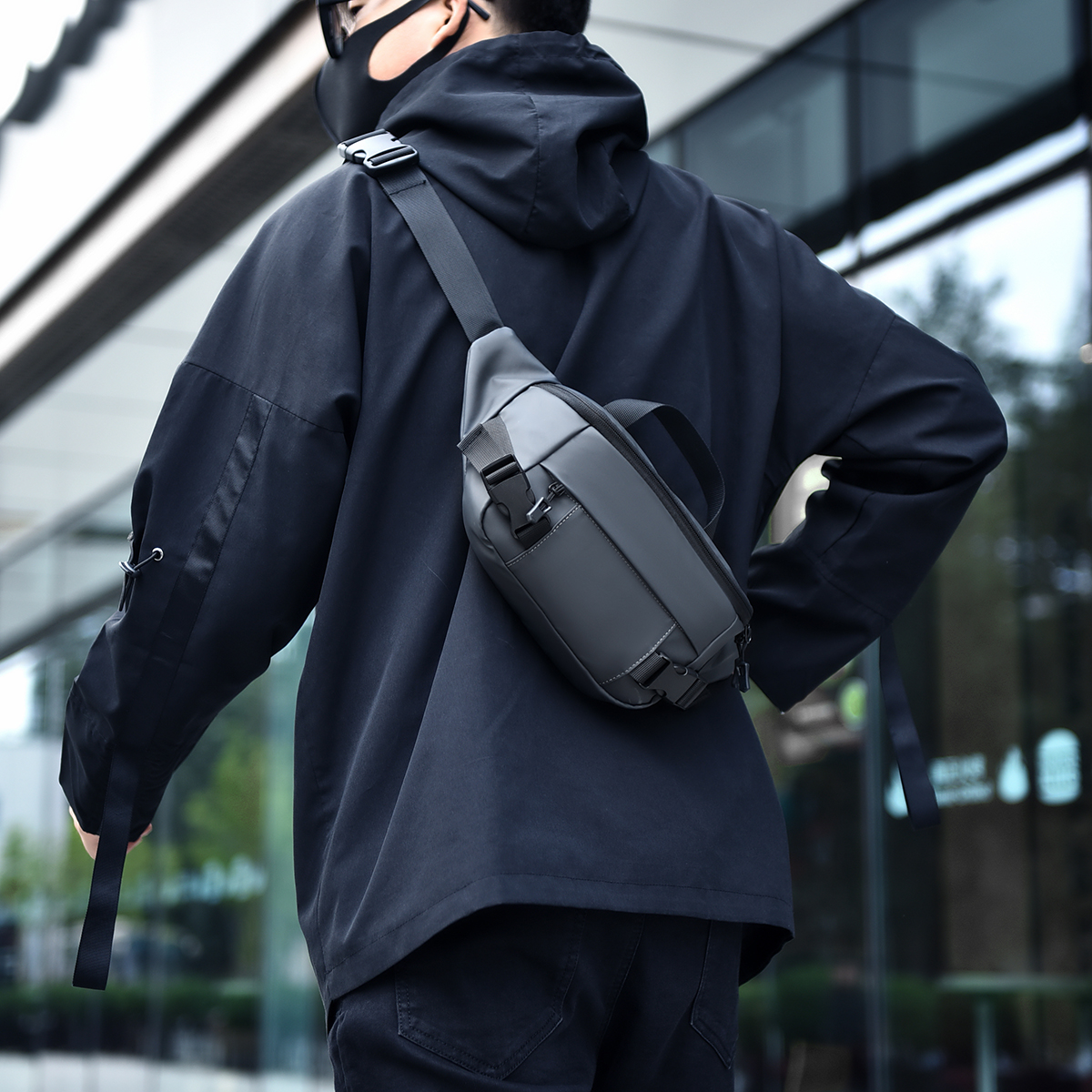Mens Multifunctional Crossbody Messenger Bag Trendy Large Capacity Backpack