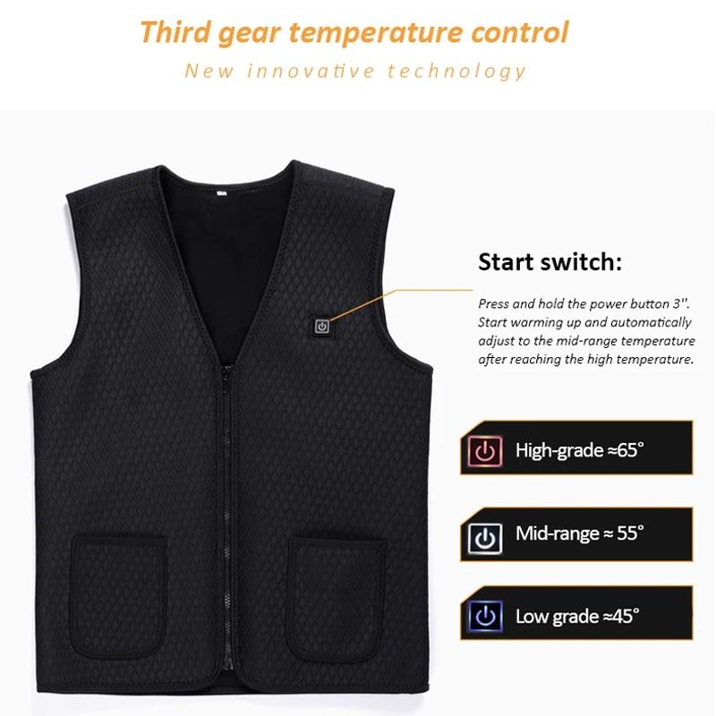 Smart USB Heated Jacket with 5 or 9 Zone Heating System