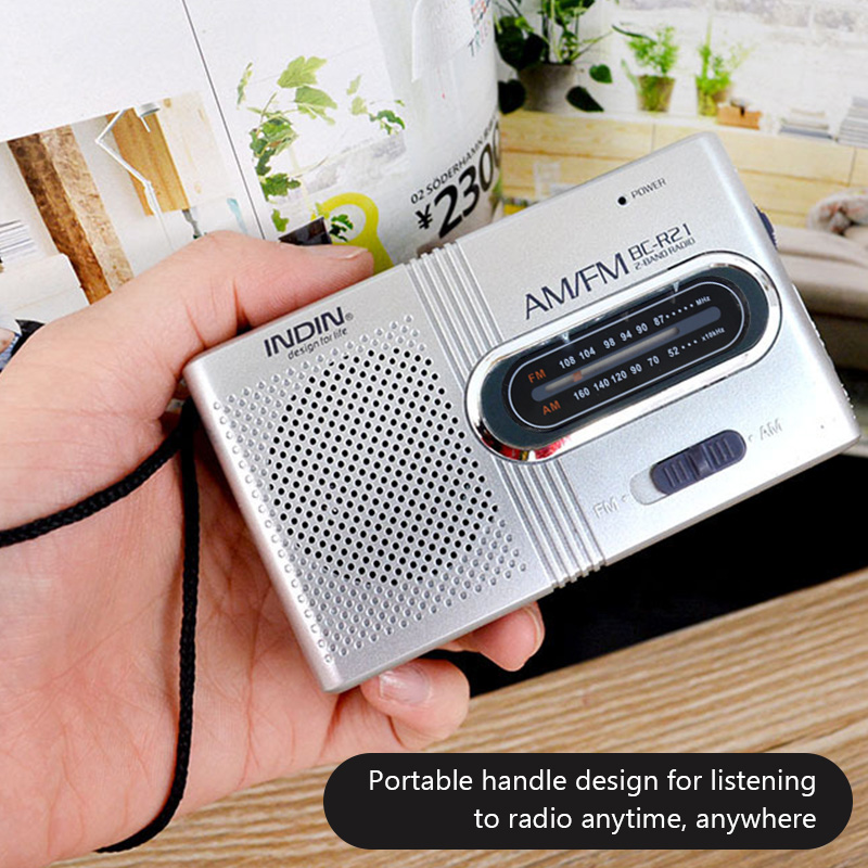 Ultra-Thin Handheld Radio Receiver Player with Built-In Speaker & Headphones  Lightweight and Compact