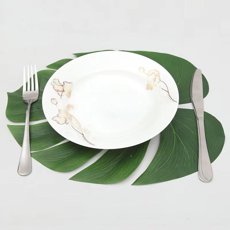 12Pcs Tropical Artificial Palm Leaves for Hawaiian Luau Party Decor and DIY Crafts
