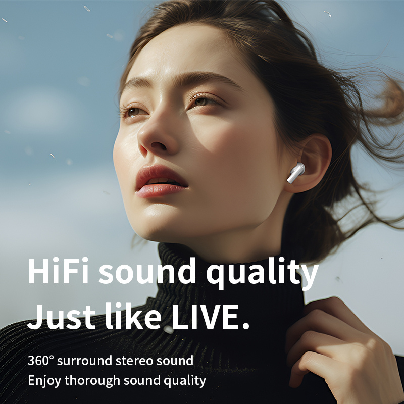 True Wireless Bluetooth Earbuds with Mic for Sports and Calls