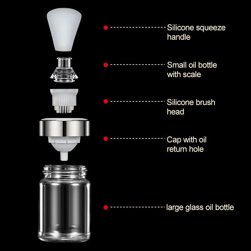 Silicone Oil Bottle & Integrated Basting Brush