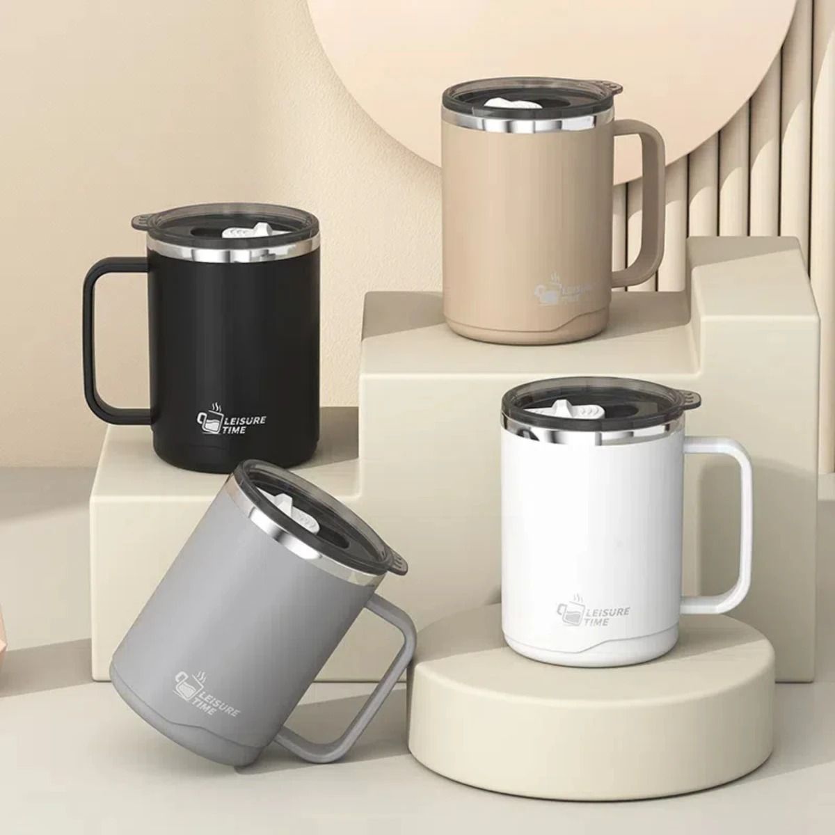 Insulated Stainless Steel Coffee Mug Double Wall Large Capacity Travel Cup