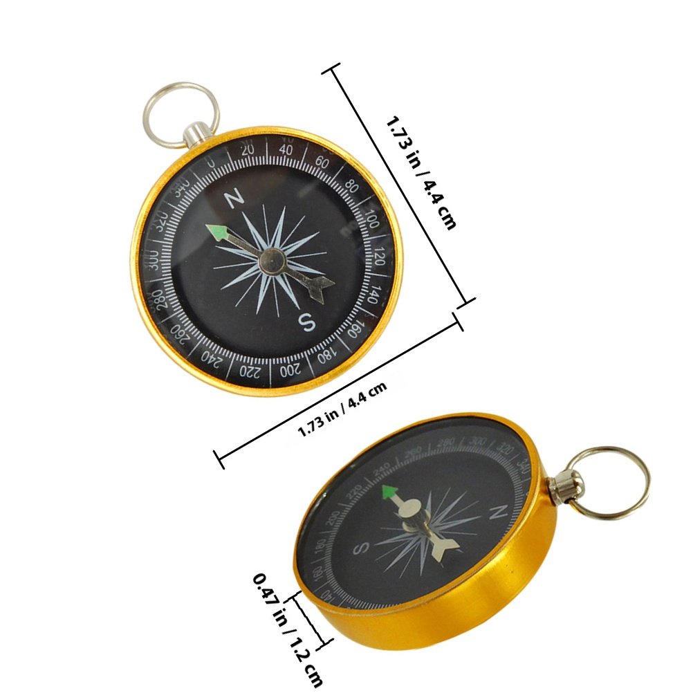 Vintage Pocket Compass Keychain for Outdoor Adventures  Lightweight & Portable Travel Accessory