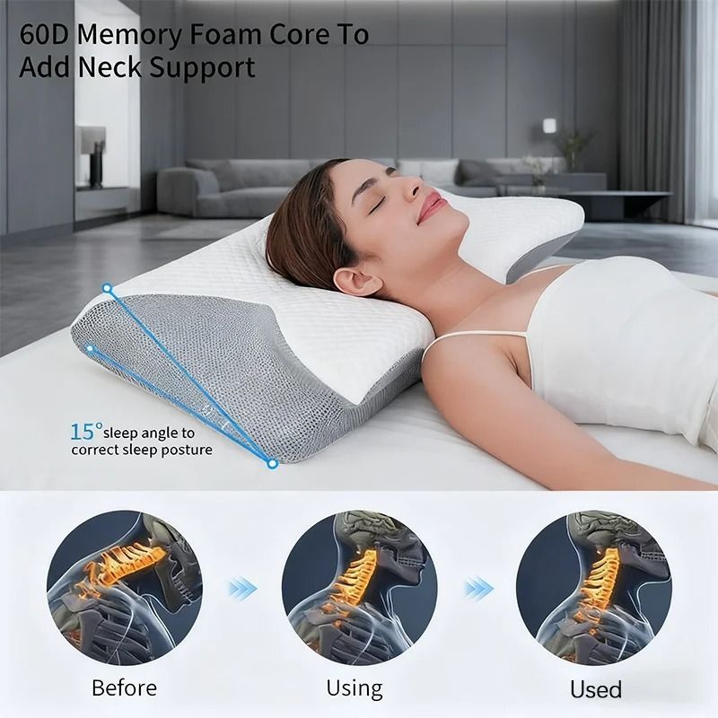 Side Sleeping Memory Foam Pillow With Slow Rebound Cervical Support