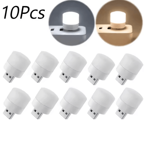 1/10Pcs Mini USB Night Light Warm White Eye Protection Book Reading Light USB Plug Computer Mobile Power Charging LED Ni