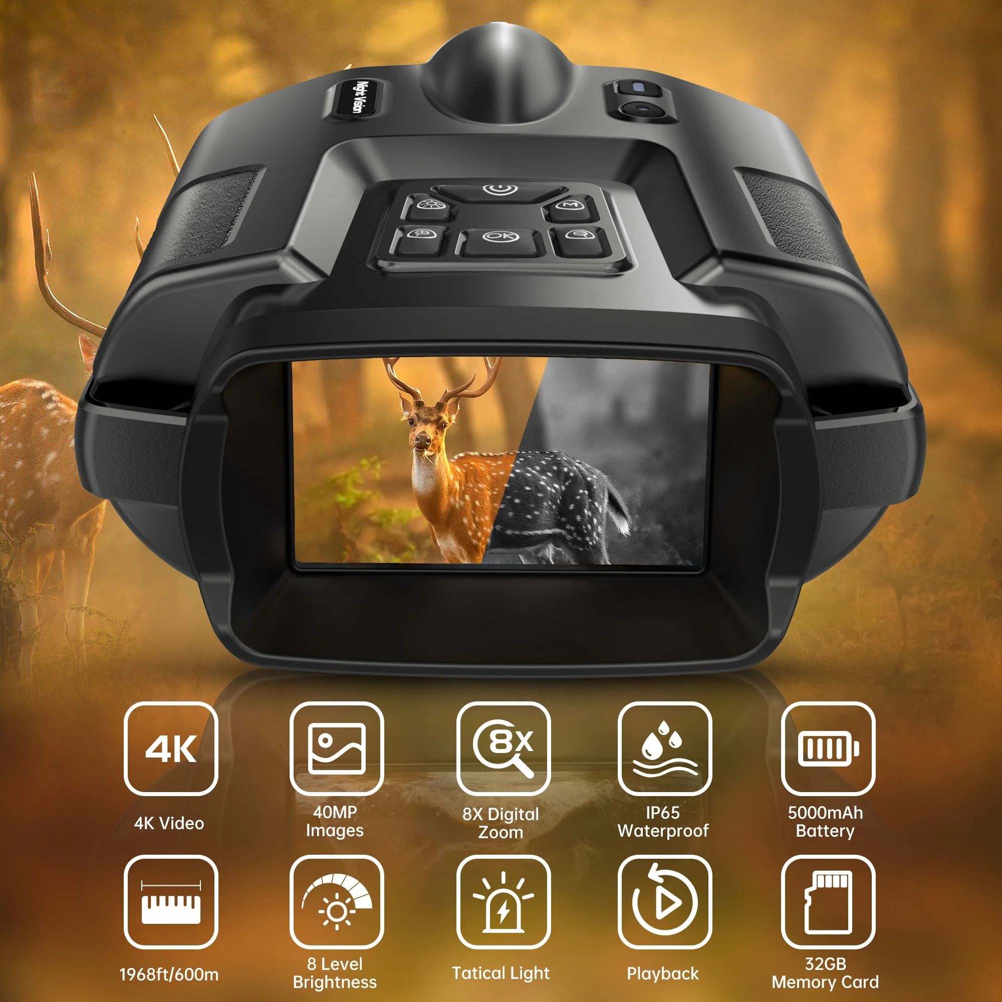 Digital Infrared Night Vision Binoculars with Rechargeable Power
