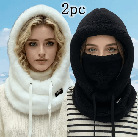 Winter Thermal Balaclava Ski Hood Windproof Polar Fleece Face and Neck Cover for Cycling and Motorcycle 1and 2 PCS