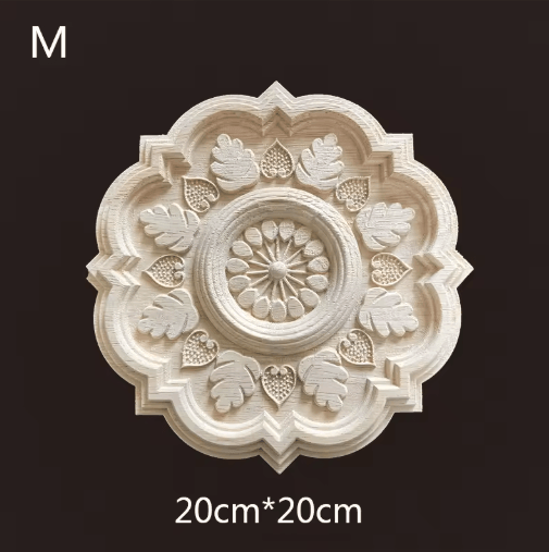 Hand Carved Wooden Applique Onlays Decorative Wood Furniture Applique for Doors & Home Decor