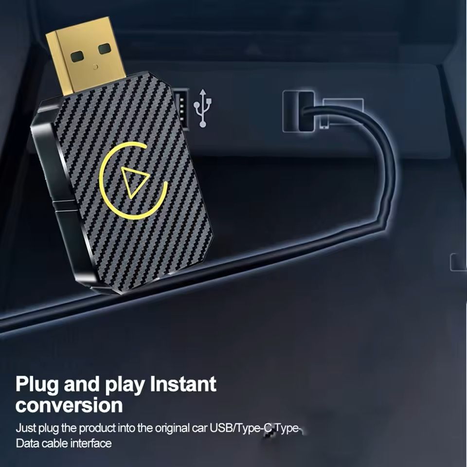 2-in-1 Wireless CarPlay and Android Auto Adapter Plug and Play
