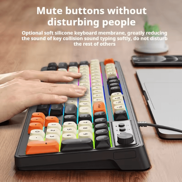 EWEADN G98 Gaming and Office Keyboard with Rainbow Backlit USB Wired Connection