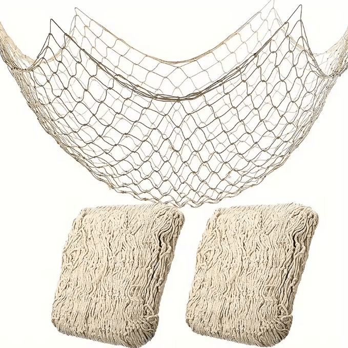 Naval Fishing Net Wall Hanging – Coastal Beach & Pirate Theme Decor for Home & Party