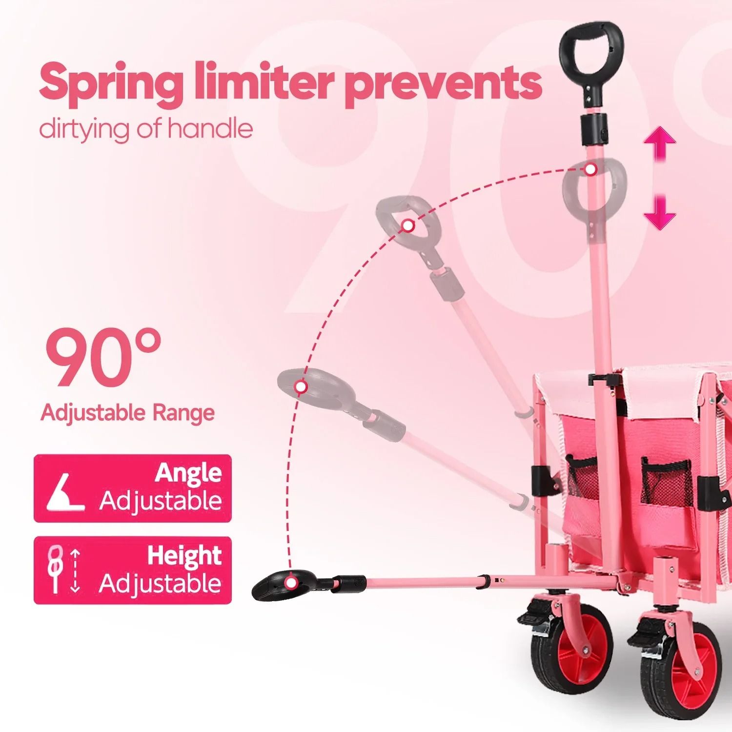 Folding Collapsible 52 Inch Utility Wagon Cart