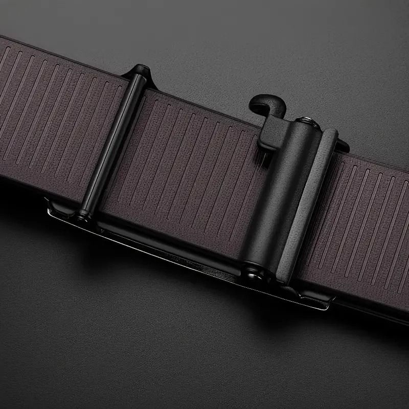 Mens Classic Leather Style Belt With Automatic Buckle