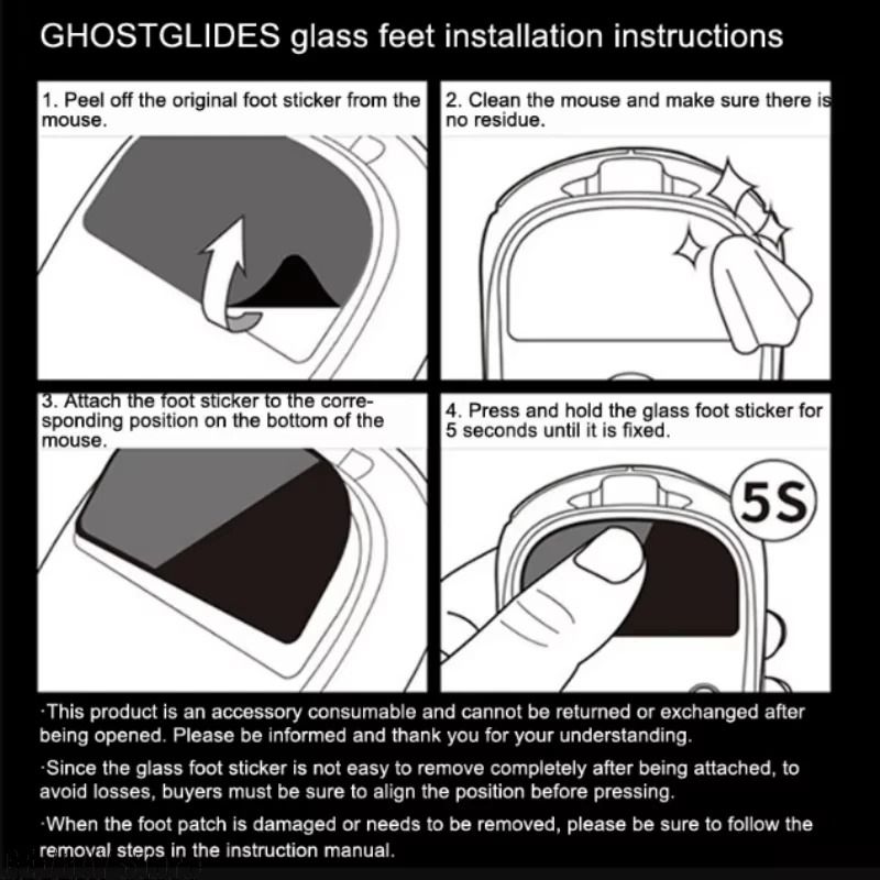 Glass Mouse Skates – MX Master 3/3S Interaction Interface – High-Yield Desktop Movement Hub
