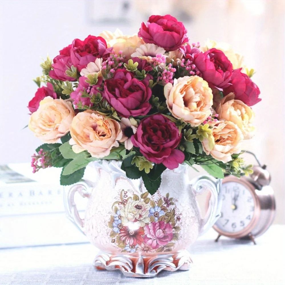 Artificial Peony Bouquet Silk Peony Flowers For Wedding And Home Decor