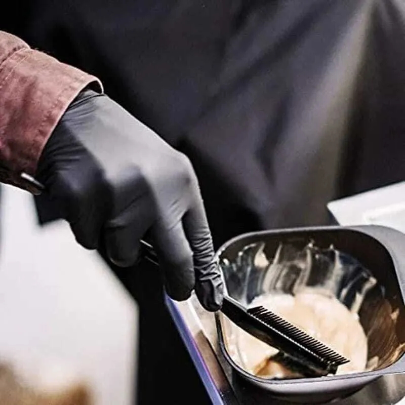 Thickened Black Nitrile Gloves Disposable, Waterproof, Tattoo Dishwashing Gloves