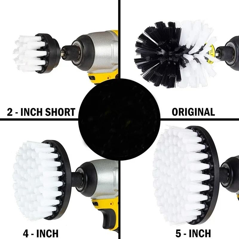 Adjustable Brush Attachment Set for Power Scrubber and Car Polisher Cleaning Kit