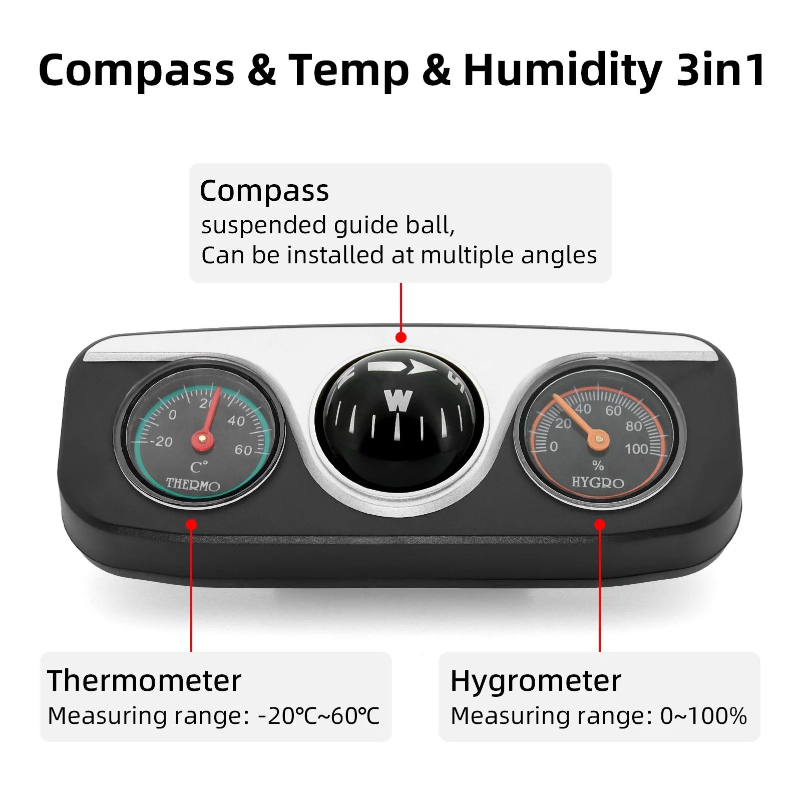 3-in-1 Dashboard Marine Navigation & Climate Station