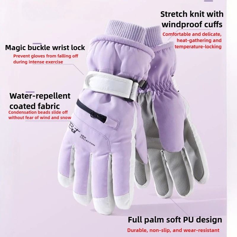 Winter Cycling & Ski Gloves – Waterproof Thermal Protection with Touchscreen Pocket