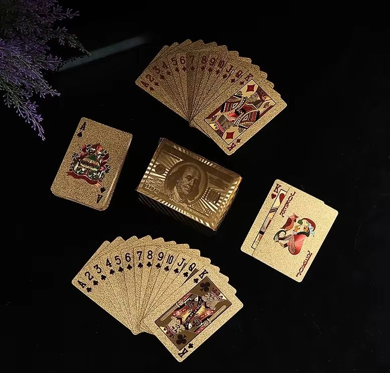 EuroGold Waterproof 24K Gold Foil luxury playing cards PVC Poker Deck