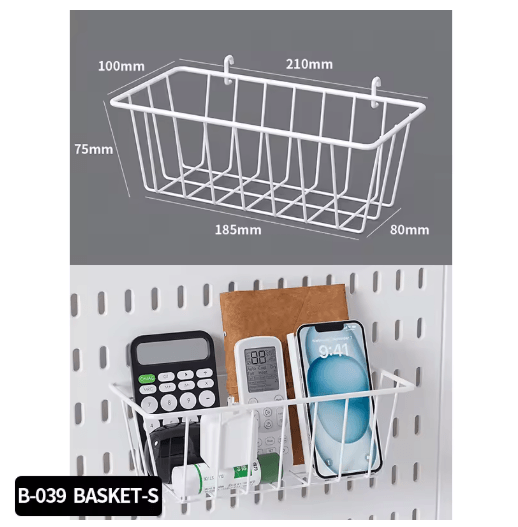 Standing Office Pegboard Storage No Drill Clip On Desktop Rack with DIY Accessories