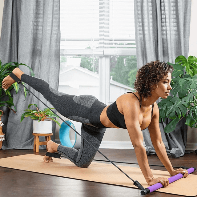 FlexCore Multifunctional Pilates Bar – Portable Yoga Resistance Band and Full Body Toning Trainer