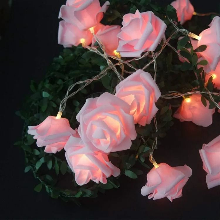 Whimsical Garden 10-LED Rose Blossom Fairy Lights