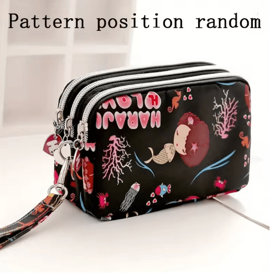 SoftCarry Womens Wrist Phone Purse Three Layer Zipper Handbag