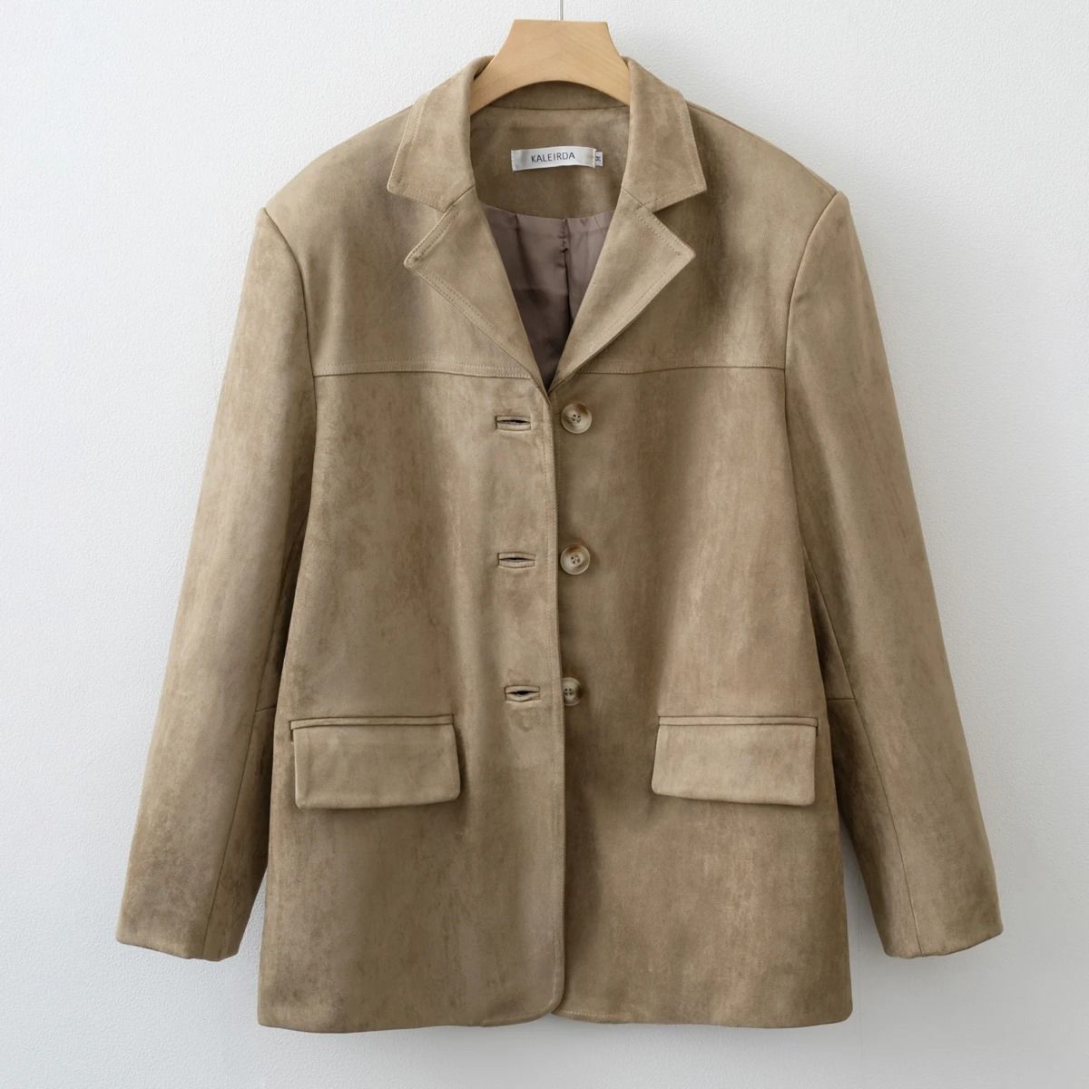 Womens Suede Blazer Jacket with Elegant Fall Winter Style