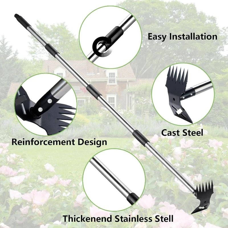 2-in-1 Assembly Weed Puller and Garden Hoe with 148cm Adjustable Handle
