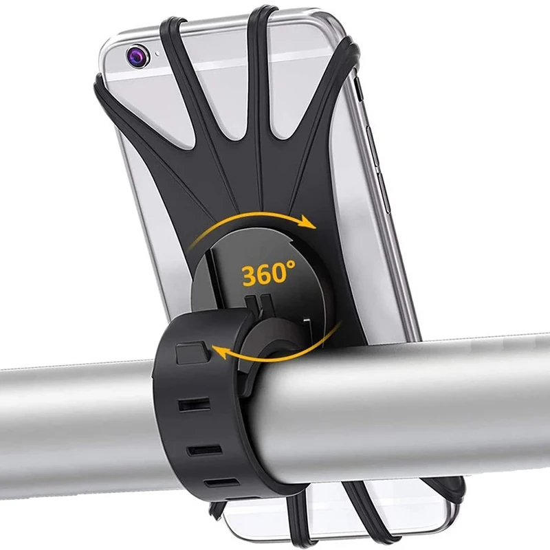 Universal Bike Phone Holder Silicone Handlebar Phone Mount for Bicycle Motorcycle and E Bike