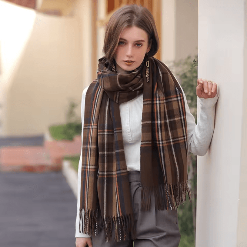 Womens Scottish Tartan Plaid Scarf – Soft Warm Long Wrap Shawl