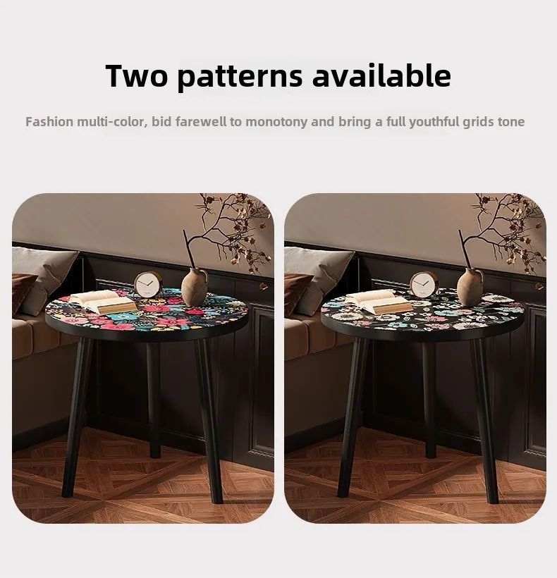 Mandala Wooden Round Side Table