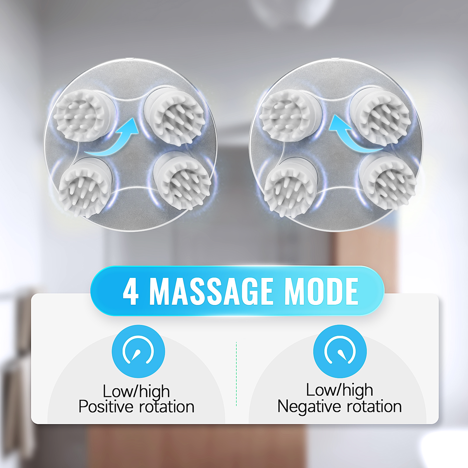Deep Tissue Kneading Neck Massager, Electric Smart Head Massager, Wireless Waterproof Mini Scalp Massager Stress Relax