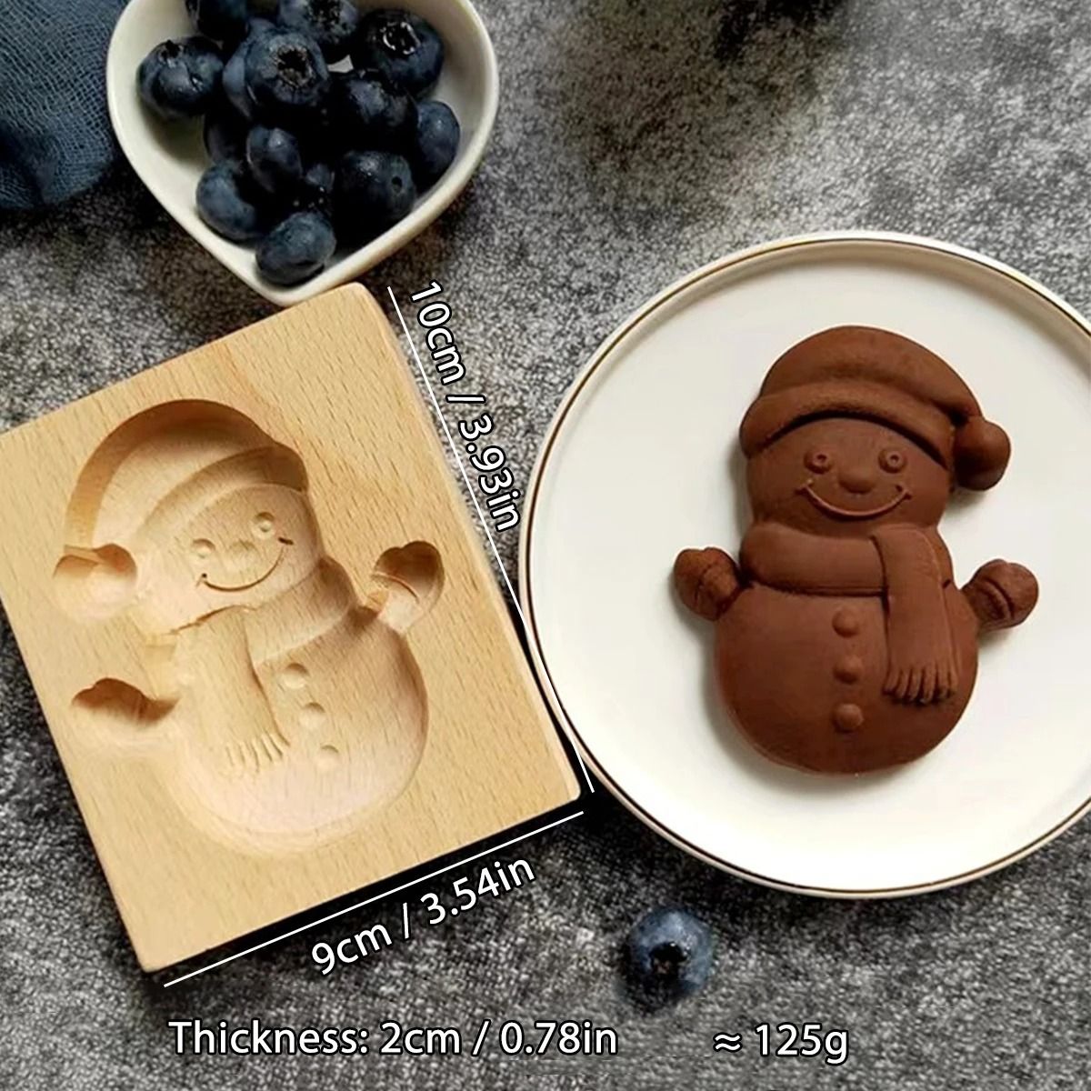 Christmas 3D Engraved Wooden Cookie Mold